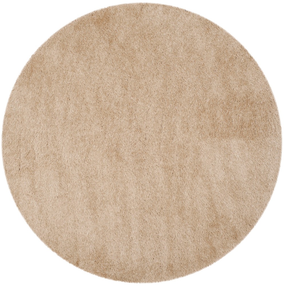 6' Round Solid Tufted Area Rug Champagne - Safavieh