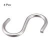 Unique Bargains Stainless Steel Kitchen Garden Bathroom S-shaped Hooks Silver 4 Pcs - 3 of 4