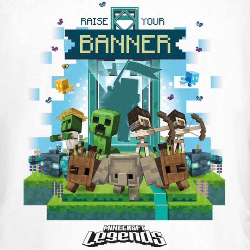 Juniors Womens Minecraft Legends Raise Your Banner T-Shirt, 2 of 5