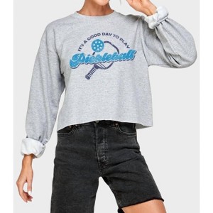 Women's Pickleball Sweatshirt - Illustrated Society - 1 of 2
