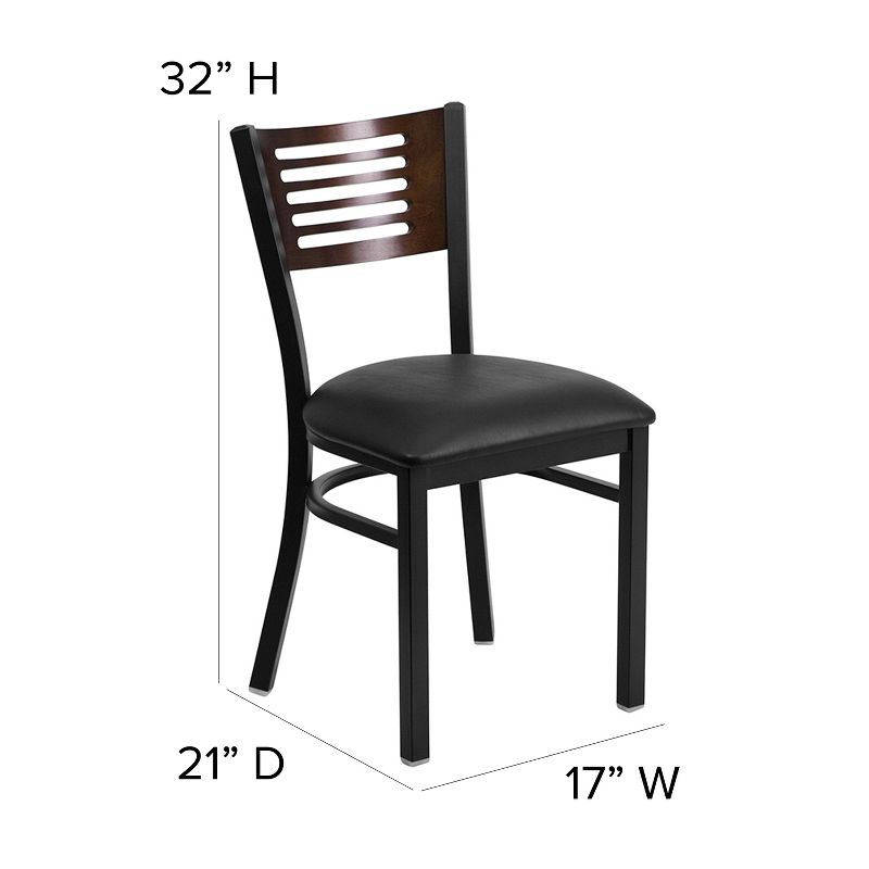 Flash Furniture Black Decorative Slat Back Metal Restaurant Chair, 4 of 12