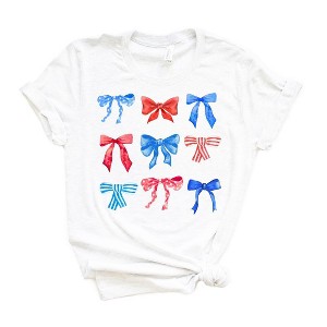 Simply Sage Market Women's Patriotic Coquette Bow Chart Short Sleeve Graphic Tee - 1 of 3