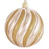 Christmas By Krebs 4 3/4" Shatterproof Christmas Ornaments - Gilded Gold with Gold/White Swirls [4 Count] - 2 of 4