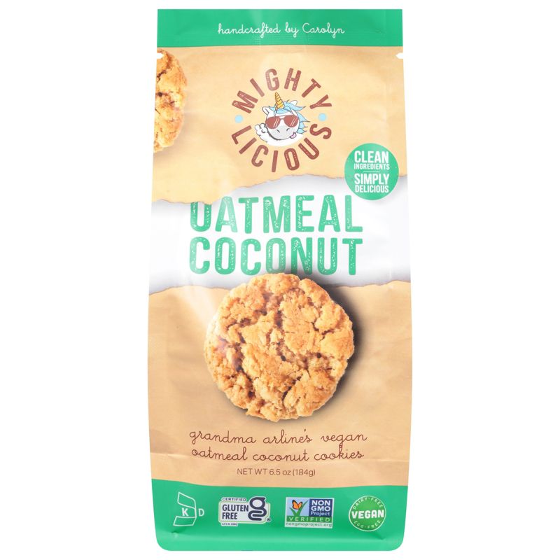 Mightylicious Oatmeal Coconut Vegan Cookies - Case of 6/6.5 oz, 2 of 8