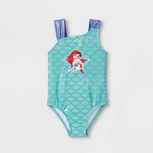Toddler Girls Ariel One Piece Swimsuit Turquoise Target