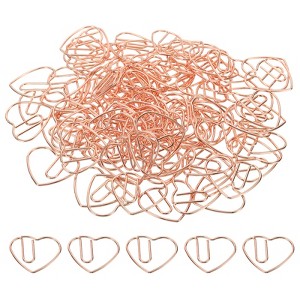Unique Bargains Heart-Shaped Metal Prevent Tearing Pages Home Office Paper Clip 100 Pcs - 1 of 4
