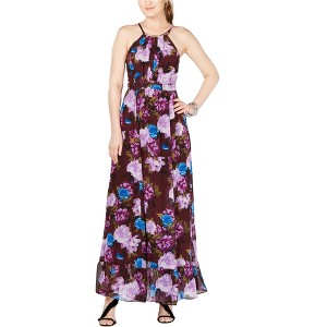 I.N.C International Concepts Womens Necklace Floral Maxi Dress, Purple, 18 - 1 of 1