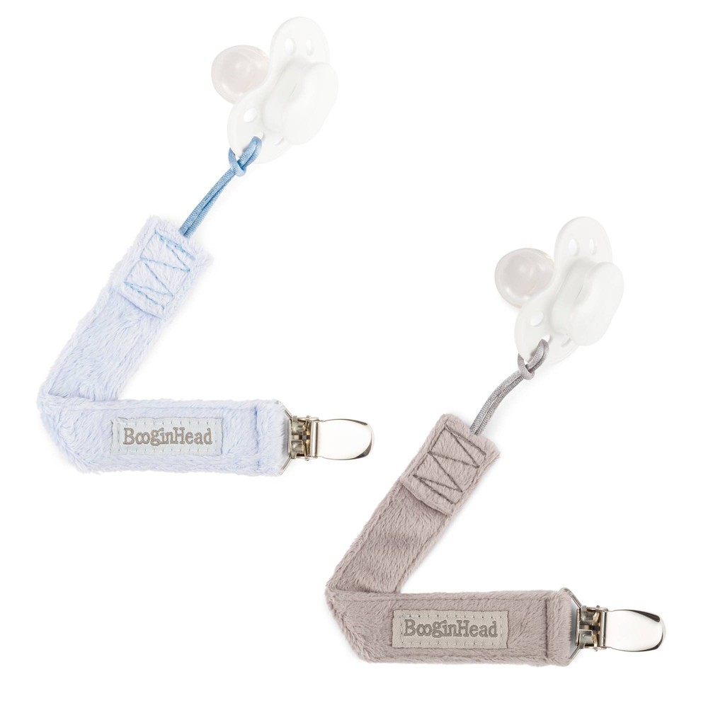 Photos - Other for feeding BooginHead 2pk PaciGrip Lux Pacifier Holder - Blue