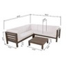 NicBex 4-Piece Sectional Couch with Coffee Table, V-Shaped Outdoor Patio Sofa Set, Acacia Wood Outdoor Sofa Set with Cushions - 2 of 4