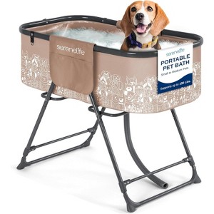 Portable Dog Bath Tub with Built-In Drain for Easy Clean-Up, Lightweight Design, Perfect for Home or Outdoor Use - 1 of 4