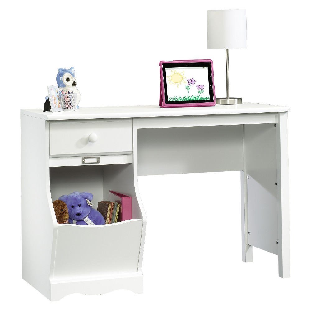 UPC 042666152334 product image for Pogo Desk with Easy Glide Drawer and Storage Bin - Soft White - Sauder | upcitemdb.com
