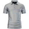 Lars Amadeus Men's Sparkle Dots Printed Short Sleeves Shiny Golf Metallic Polo Shirts - 2 of 4