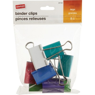 Staples Fashion Binder Clip Large 2" 1" 8 PK (23217) 943855