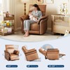 Power Recliner Chair Swivel Glider Upholstered Nursery Rocker Reclining Sofa Chair with Charging Port, Double-Layered Armrests & Side Pocket - 3 of 4