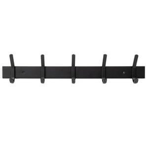 LunaLulinlk 20.5" 5 Hook Metal Hookboard Hooks and Hangers Black - 1 of 4
