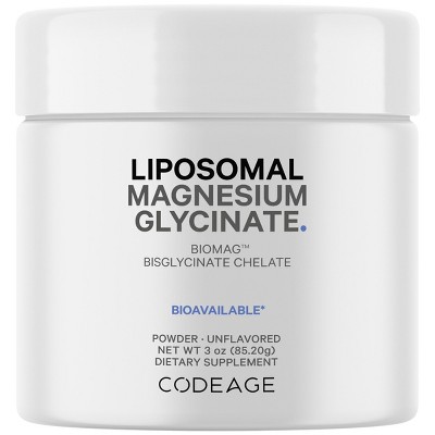 Codeage Magnesium Glycinate Powder, Unflavored Bisglycinate Magnesium Chelated Mineral Non-GMO - 3 oz