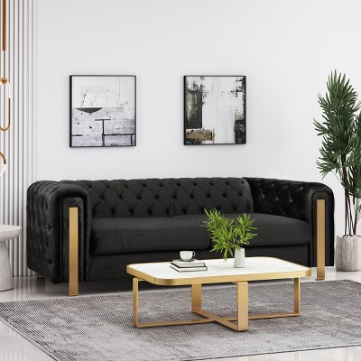 Mirod Comfy 3-seat Sofa with Tufted Back and Arm, Modern for Living Room