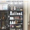 Fredees 47.2" LED Mirror Jewelry Cabinet, Wall/Door-Mounted Full-Length Mirror with Storage, Lockable Armoire with Rounded Corner Jewelry Organizer - 4 of 4