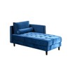 Velvet Chaise Lounge, Mid-Century Modern Design Chaise Sofa With Sturdy Metal Legs, Versatile Sleeper Sofa - 4 of 4