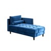 Velvet Chaise Lounge, Mid-Century Modern Design Chaise Sofa With Sturdy Metal Legs, Versatile Sleeper Sofa - image 4 of 4