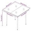 vidaXL Garden Dining Table Black Powder-coated steel, glass - 4 of 4