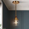LNC Capensis Matte Black and Polished Gold Clear Glass Globe LED Mini Indoor Kitchen Island Light - 2 of 4
