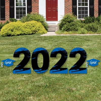Big Dot of Happiness Blue Grad - Best is Yet to Come - 2022 Yard Sign Outdoor Lawn Decorations - Royal Blue Graduation Party Yard Signs - 2022
