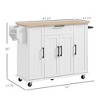 NicBex 1 Drawer Rolling Kitchen Island Cart with 3 Cabinets and 2 Racks,Kitchen Island on Wheels with Storage,Island Table for Kitchen - 2 of 3