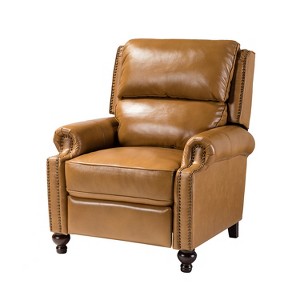 Elisabete Modern Wingback Genuine Leather Recliner with Vintage Nail Head Trim for Living Room and Bedroom  | ARTFUL LIVING DESIGN - 1 of 4