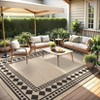 Modern Easy Jute Rug Machine Washable Geometric Bordered Indoor Outdoor Carpet - 3 of 4