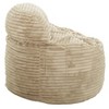 NicBex Convertible Fuax Fur Corduroy Bean Bag Chair with Backrest,2-In-1 Memory Foam Filled Sofa Chair&Bean Bag Bed for Adults&Kids,Beige - 3 of 4