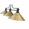 Melange 3-Light Billiards Pendant - Matte Black Steel, Dimmable, 52" Length - 3 of 4