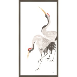 21" x 41" Scroll Crane IV by Chris Paschke Wood Framed Wall Art Print - Amanti Art: Modern Decor, Lithograph, Hardwood Frame, Wire Mount - 1 of 4