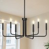 DORESshop 28 in. 6-Light Black Chandelier Farmhouse Chandelier for Dining Room, Dining Light Fixtures Over Table - 2 of 4