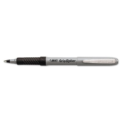 Bic Grip Stick Roller Ball Pen Black Ink .7mm Fine Dozen GRE11BK