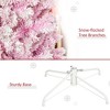 TopComfy Christmas Tree Stand Snow Flocked Pencil Tree with Realistic Pine Shape and Sturdy Base for Modern Home Decor, Pink, 31.5"*31.5"*88.5" - 4 of 4
