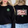 Simply Sage Market Women's Graphic Sweatshirt Merry Mama Checkered Front and Back - 2 of 4