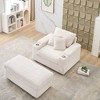 TIRAMISUBEST Corduroy Single Sofa Set - Includes Ottoman & 3 Pillows, 2 Storage Spaces, Compact Lounge Chair - 4 of 4