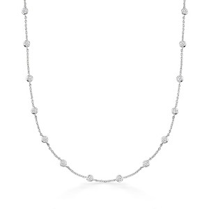 Ross-Simons 4.50 ct. t.w. Bezel-Set CZ Station Necklace in Sterling Silver - 1 of 4