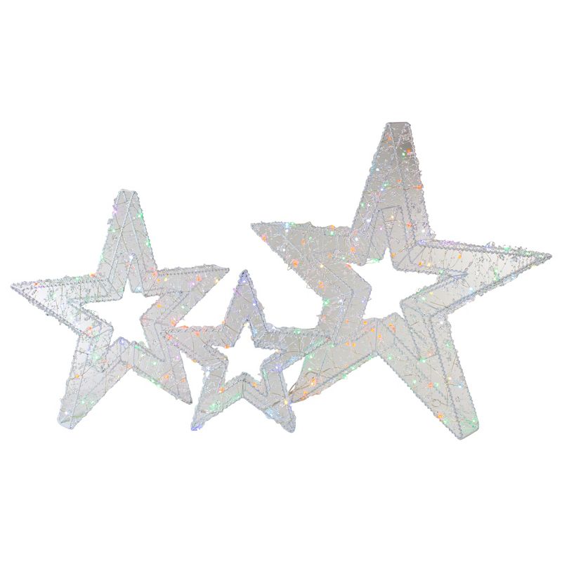 Northlight Set of 3 LED Lighted Color Changing Stars Outdoor Christmas Decorations 23", 5 of 8