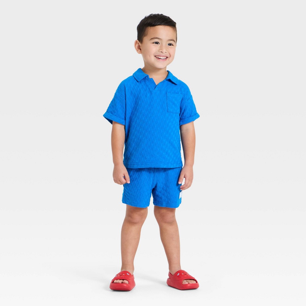 Toddler Boys' 4th of July Americana Jacquard Set - Cat & Jack™ Blue 2T