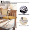 Modern Dining Chairs Set of 2, Dining Room Side Chairs with Metal Legs and Upholstered Seat- Yellow - 4 of 4