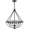 Cal Lighting 24.125" Height Somersworth Whitewash and Black Metal Chandelier - 3 of 3