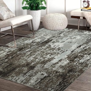 Modern Abstract Rug – Washable, Non-Slip, Ultra-Thin, Low Pile, Non-Shedding Area Rug for Living Room,Bedroom,Home Office, Contemporary - 1 of 4