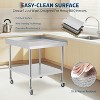 24x24x30 NSF Stainless Steel Commercial Work Table, 400 lb Capacity, Adjustable Height Legs, 2" Backsplash for Restaurant Kitchen, Hotel & Home - 3 of 4