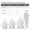 NAYSAYE Luggage PP Hardshell 3 Piece Spinner Set with TSA Lock and Ergonomic Handles for Travel, Brown and White, 20.47"*11.22"*29.33" - 3 of 4