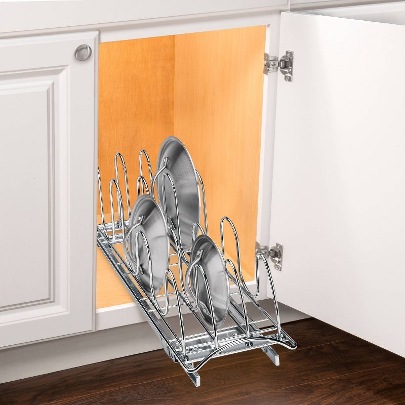 Lynk Professional Slide Out Pan Lid Holder - Pull Out Kitchen Cabinet Organizer Rack, 4 of 6
