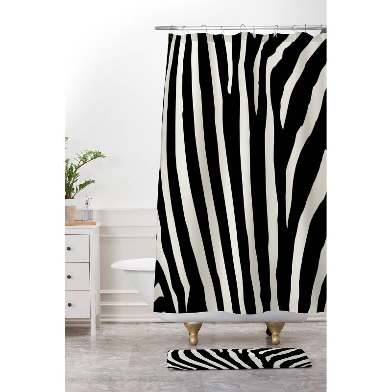 Natalie Baca Zebra Striped Shower Curtain Black/White - Deny Designs, 4 of 7