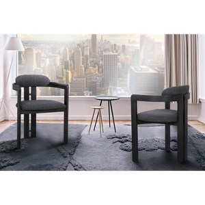 Set of 2 Jazmin Contemporary Dining Chair Black - Armen Living - 1 of 4