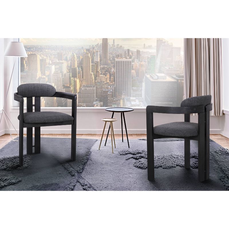 Set of 2 Jazmin Contemporary Dining Chair Black - Armen Living, 3 of 8